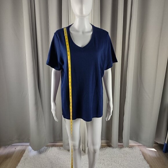 Kim Rogers Women's Curvy Short Sleeve Crew Neck Blue 100% Cotton T-Shirt Size 1X - Picture 3 of 8